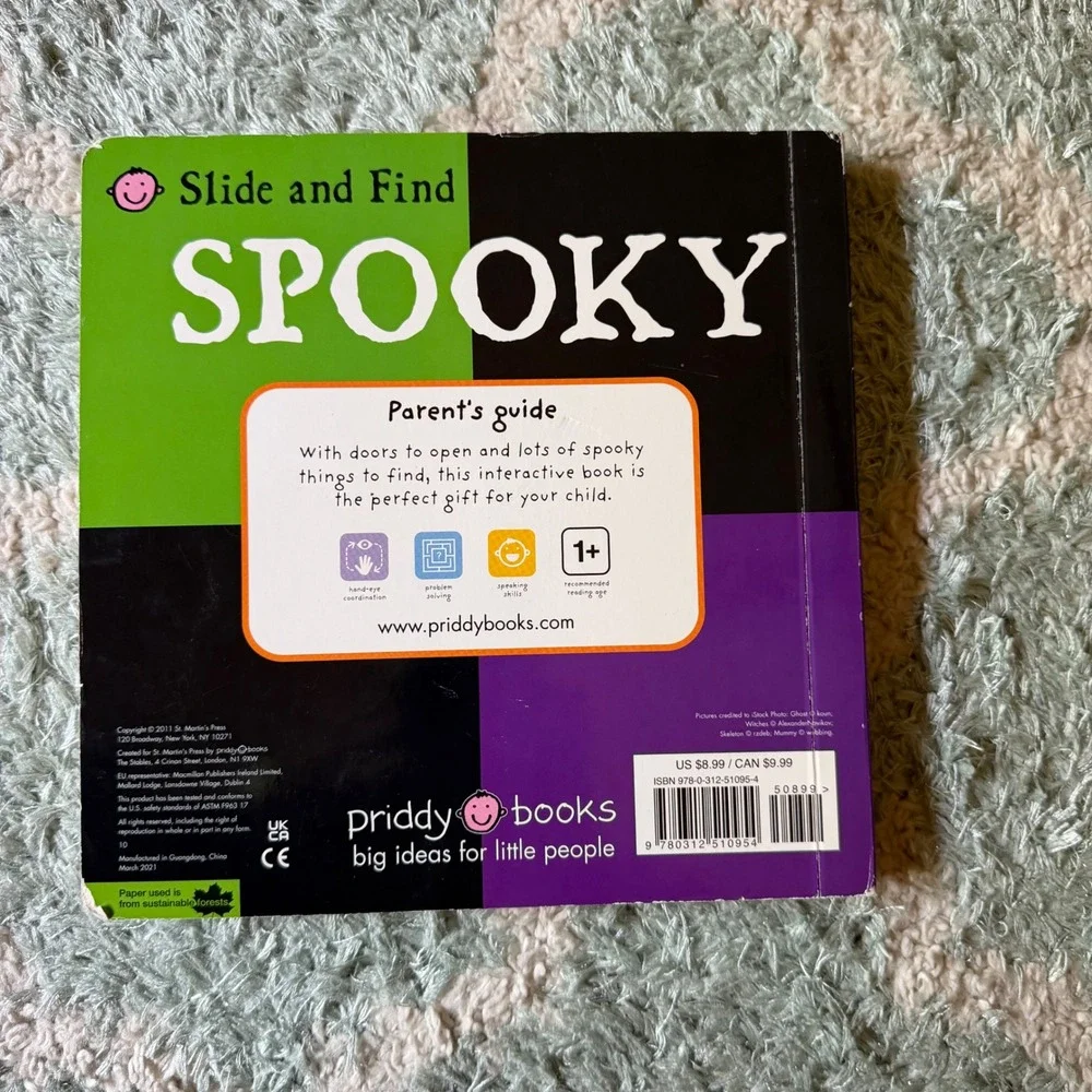 Slide and Find Spooky Halloween Board Book Roger Priddy Interactive Toddler
